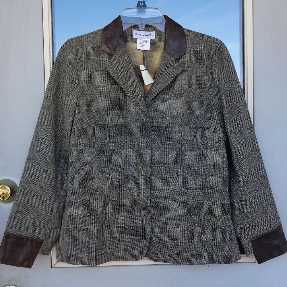Last Chance ❌ NWT VINTAGE Harve Benard Sport blazer w faux leather accents - Picture 3 of 16